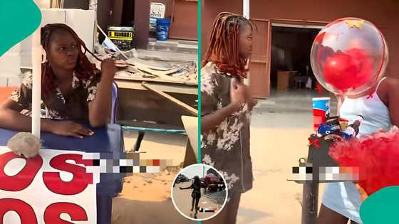 Man presents POS attendant girlfriend with valentine Gifts, her reaction goes viral