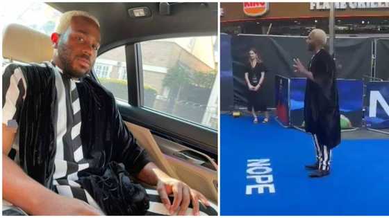 BBNaija star Kiddwaya rocks Tiv attire as he attends UK movie premiere