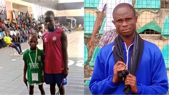 Picture of 11-year-old at standing beside 13-year-old Nigerian athlete enough to be his father goes viral