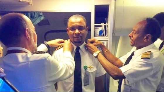 Accolades as Nigerian man who joined the aviation industry 24 years ago is made a captain (photos)