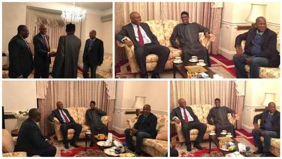 BREAKING: Buhari meets with Saraki, Dogara, other lawmakers in Abuja House, London (PHOTOS)