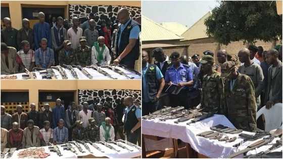 Hotunan wasu gagga gaggan ɓarayin mutane su 19 da Yansanda suka cafke a garin Kaduna