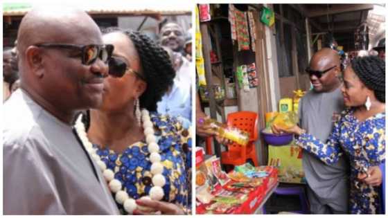 Love wantintin! See what Gov Wike and wife were spotted doing at a local market (photos)