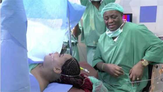 Nigerian politician Femi Fani-Kayode shares photos of his wife birthing their triplets