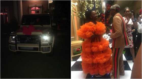 House of Rep leader gives wife assurance with Benz G-Wagon worth N100m on her 50th birthday (photos, video)
