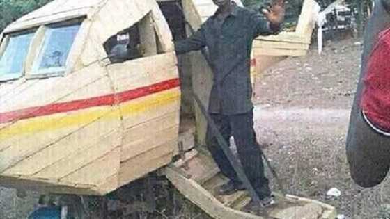 Talented! Nigerian man builds Helicopter using wood (photo)