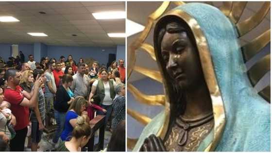 Worshippers alleged that statue of Mary was spotted crying during service (video)