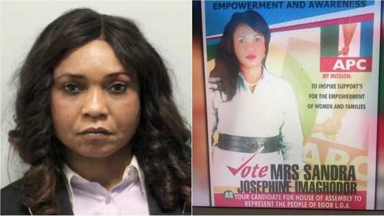 Convicted girls trafficking British 'voodoo' nurse once contested for Edo state House of Assembly (see poster)