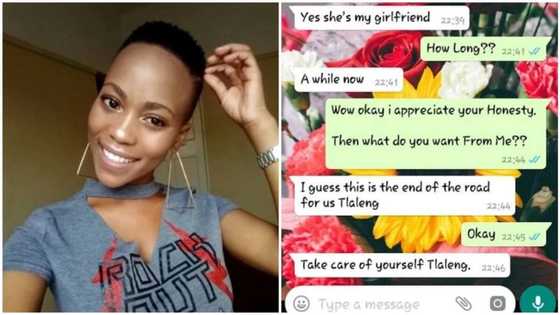 South Africa lady shares screenshots of how her boyfriend broke up with her on WhatsApp (photos)