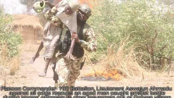 2 Boko Haram terrorists killed as brave soldiers rescue old man during gunfight (photos)