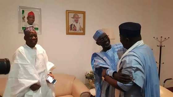 Gwamnan APC ya yi tattaki zuwa Kano don yiwa Shekarau murnar fita daga PDP, hotuna