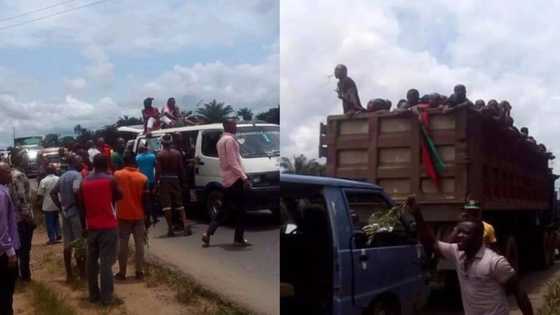 Thousands of IPOB supporters head to Nnamdi Kanu’s home as army lay siege (photos)