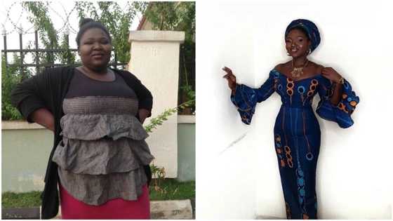 Young lady's weight loss transformation photos surfaces online, Twitter users react