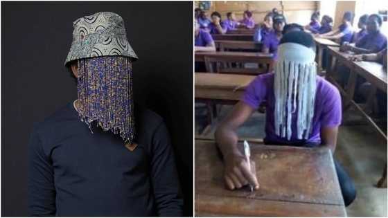 Anambra student who dressed like Ghana's popular investigative journalist gets chased out of class (photos)