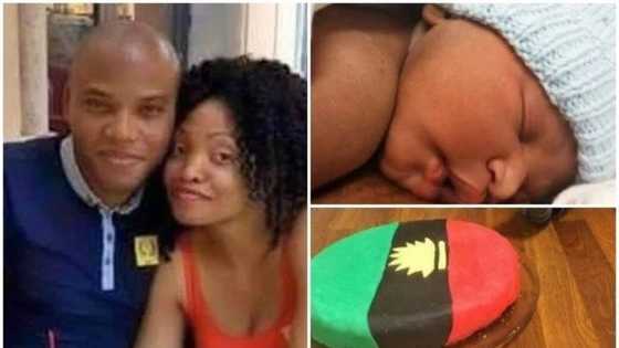SAD DAY for Nnamdi Kanu as he misses out on son's 1st birthday (photos)