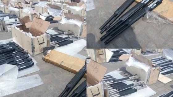 UPDATE: Customs arrest 3 over seized 661 pump-action rifles in Lagos (Photos)