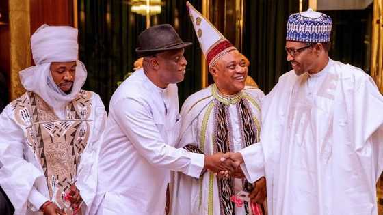 Hotunan Shugaba Buhari yayin bayyana shirin sa na yakar masu kawowa zaman lafiya cikas