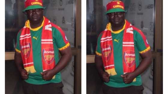 Mikel, Moses, others will fall to mighty Indomitable Lions - Nigerian man declares, poses with Cameroon jersey