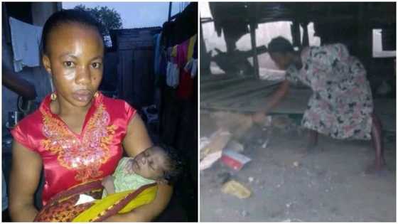 Mentally challenged woman welcomes baby boy in Delta state, check out photos of what she did to him after