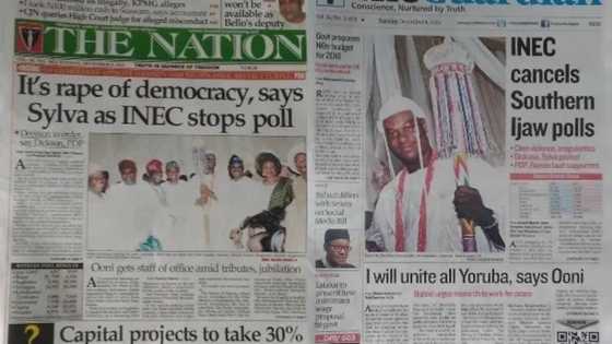 Newspaper Review: Dickson Leads Bayelsa Election As Sylva Cries Foul