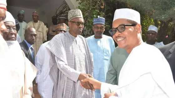 Surprise as MC Tagwaye, Buhari's alter ego meets the Nigerian President in Daura (photos)