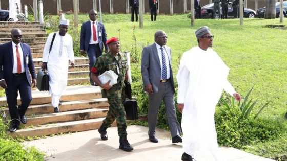 BREAKING: President Buhari arrives in Edo for APC mega rally (Photo)