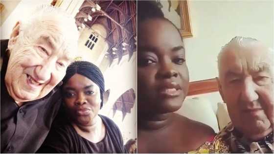 It's my choice - Young Ghanaian woman says as she shows off her 92-year-old white husband (video)