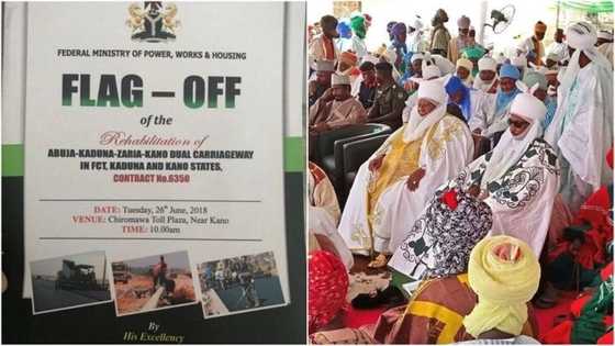 Sarkin Kano ya kaddamar da fara aikin sake gina babbar hanyar Abuja zuwa Kano (Hotuna)