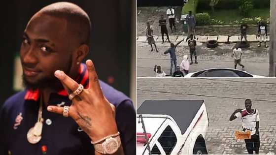 Davido auditions upcoming singers outside his house, reportedly gives winner N365,000 (photos)