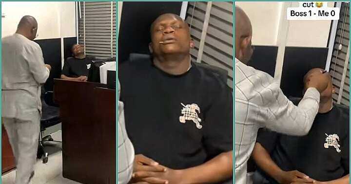 Drama as Boss Catches Male Employee Sleeping with Mouth Open While On ...