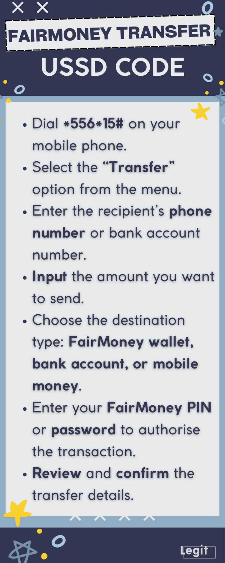 How to use FairMoney USSD codes for transfers, loans and other ...