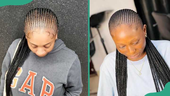 Two Corn Rows Straight 25 straight-back cornrows ideas and how to style them - Legit.ng